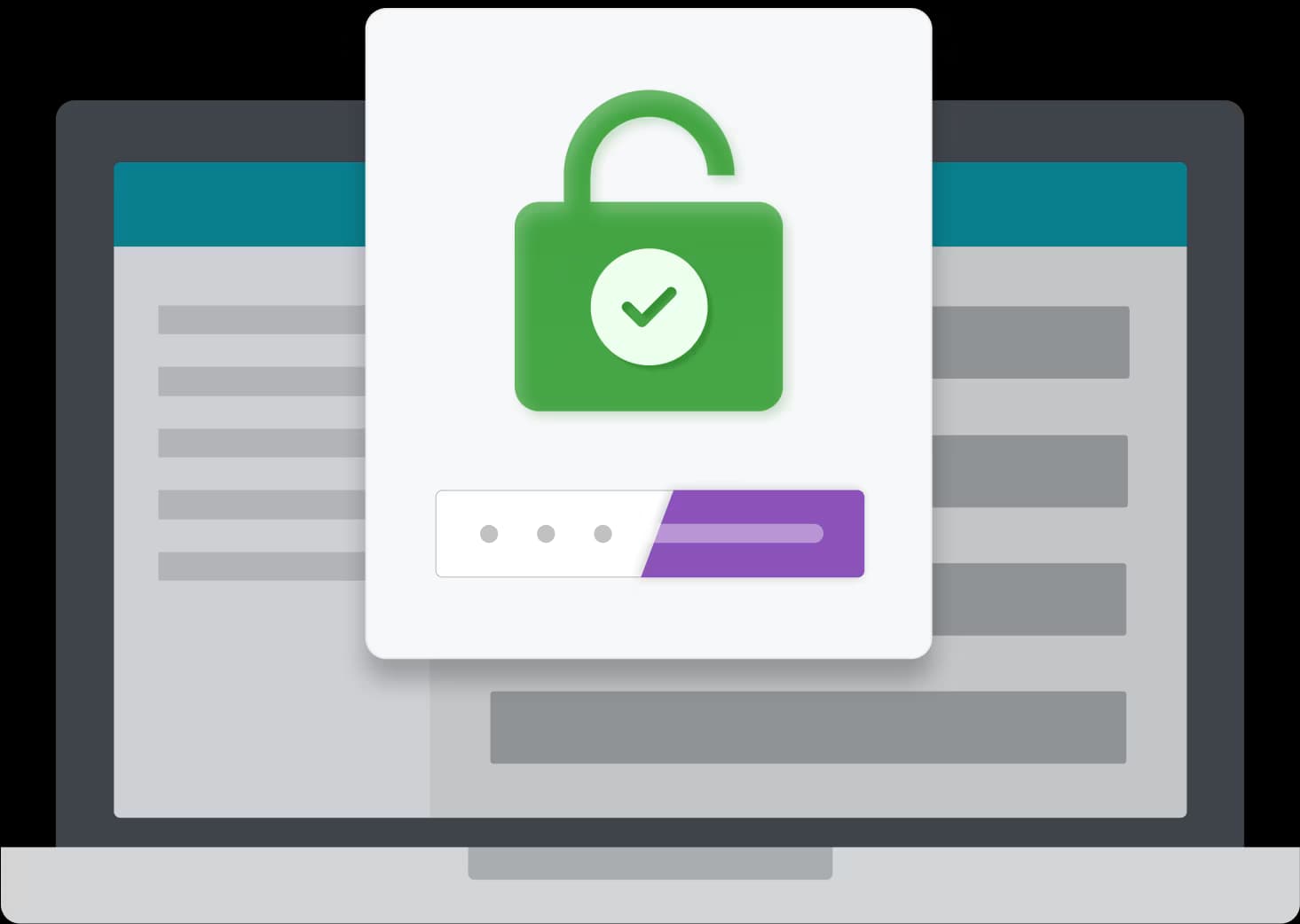 Graphic of an account unlocking